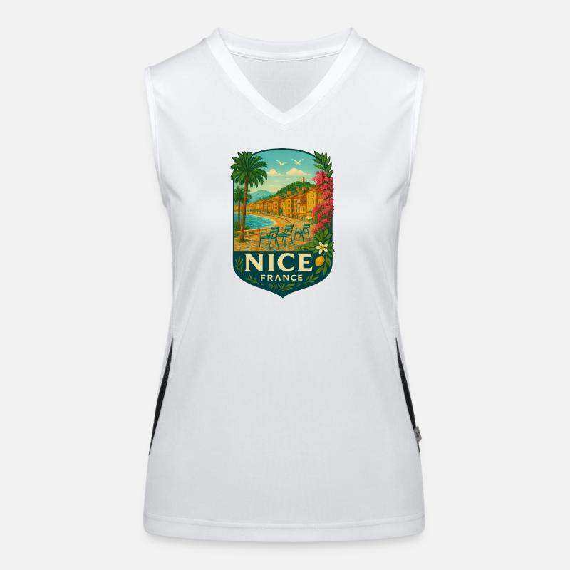 Nice - Scène côtière ensoleillée Débardeur respirant contrasté Femme