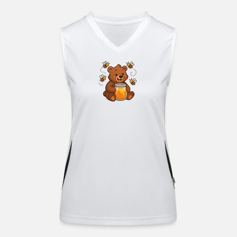 Cute Bear Honey Beekeeper Design Women's Functional Contrast Tank Top