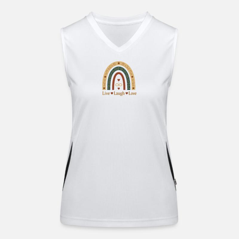Live Laugh Love Boho Regenbogen Funktionelles Kontrast-Tank Top für Frauen