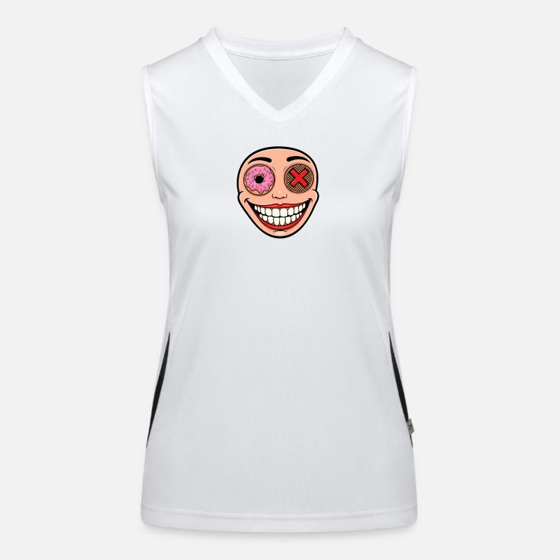Sourire éclectique avec beignet et pétale Débardeur respirant contrasté Femme