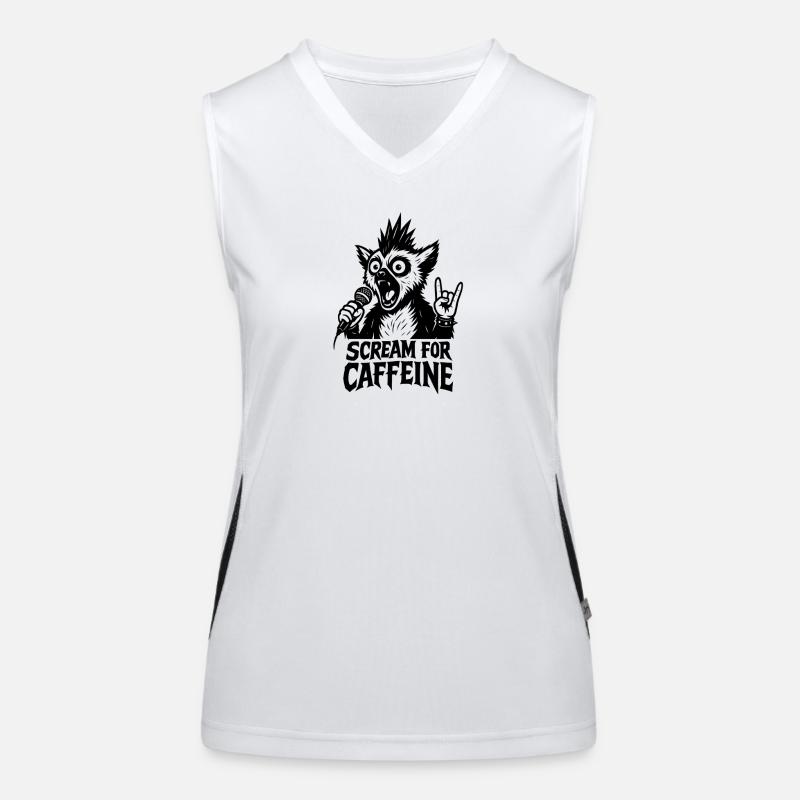 Criez pour la caféine Débardeur respirant contrasté Femme