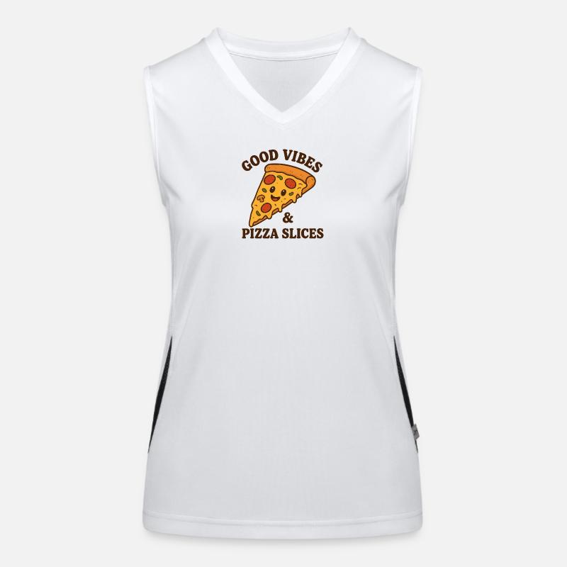 Illustration de tranche de pizza heureuse Débardeur respirant contrasté Femme