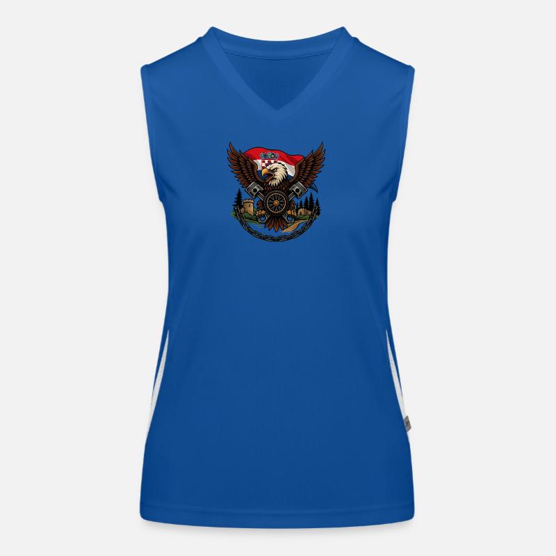 Croatian Imperial Crusader Eagle Women's Functional Contrast Tank Top