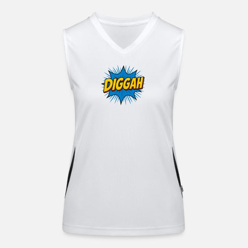 Comic-Style Dugout Schlagtext Funktionelles Kontrast-Tank Top für Frauen