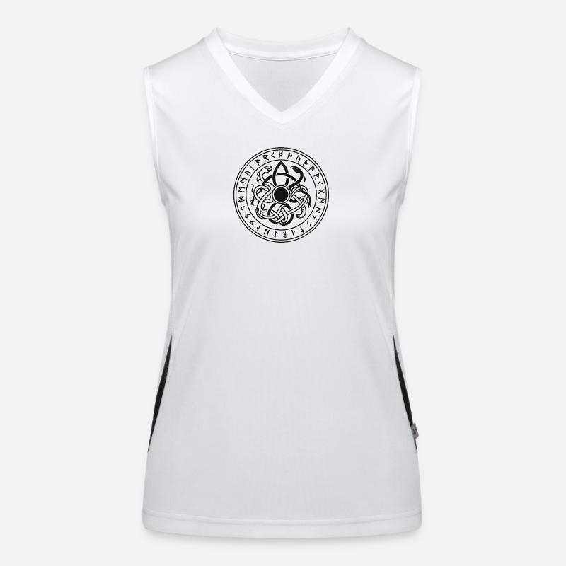 VK Wikinger Emblem – Nordisches Runen Design Funktionelles Kontrast-Tank Top für Frauen