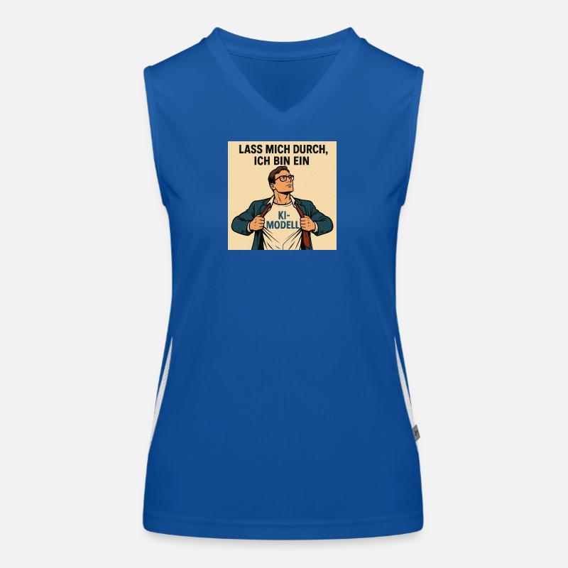 Humorvoller KI-Modell Heldenkleidung Funktionelles Kontrast-Tank Top für Frauen