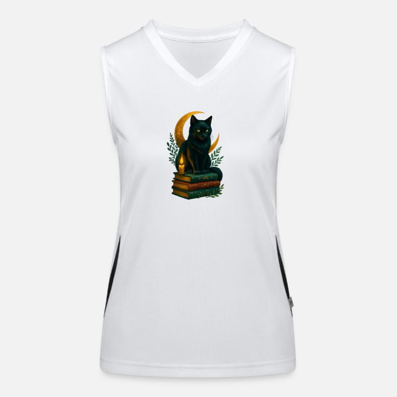 Enchanting_black_cat - Women's Functional Contrast Tank Top - white/black