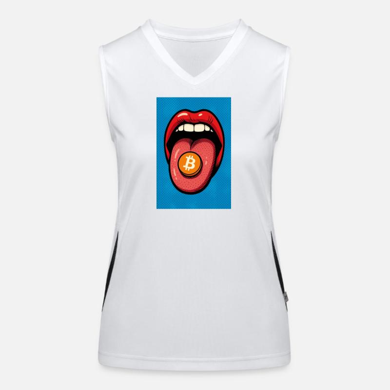 Pop Art Bitcoin Motif Women's Functional Contrast Tank Top
