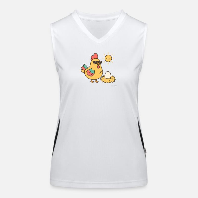 chicken laid an egg Women's Functional Contrast Tank Top