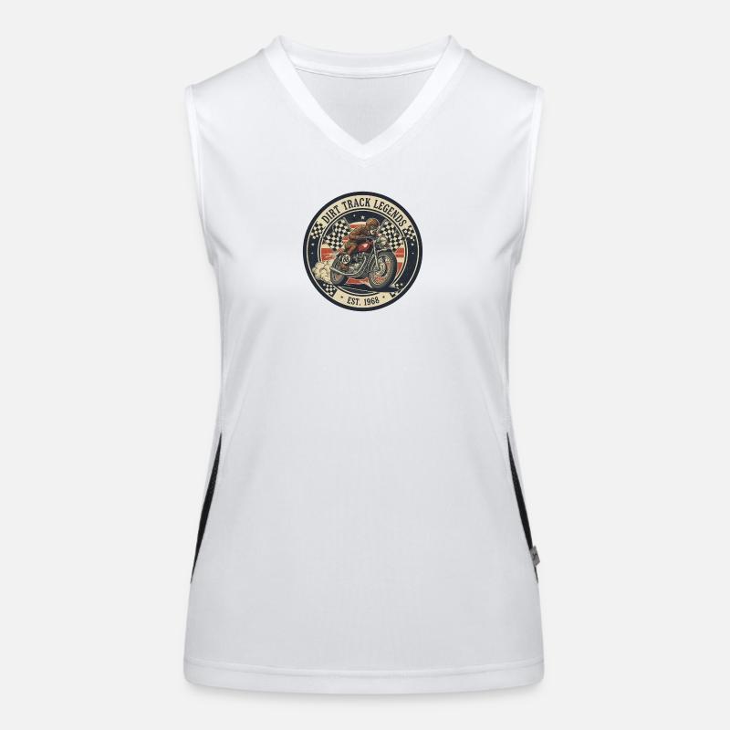 Logo de moto vintage Dirt Track Débardeur respirant contrasté Femme