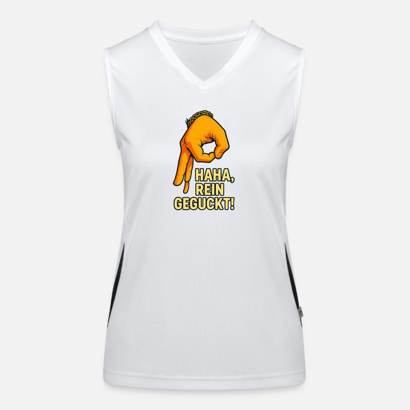 Witziges Hand-Motiv mit Spruch Funktionelles Kontrast-Tank Top für Frauen
