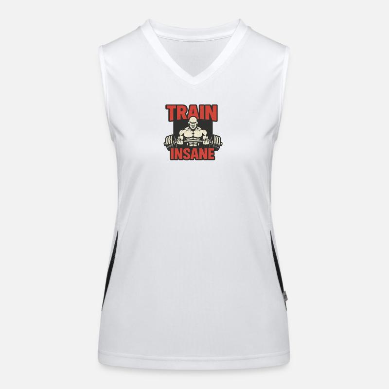 Train Insane Power Symbol Design Women's Functional Contrast Tank Top