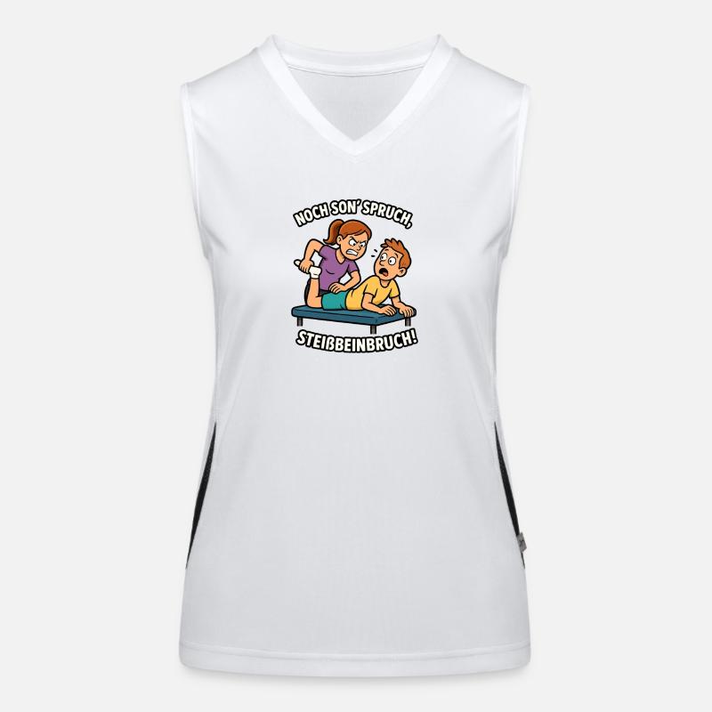 Humorous physio saying Women's Functional Contrast Tank Top