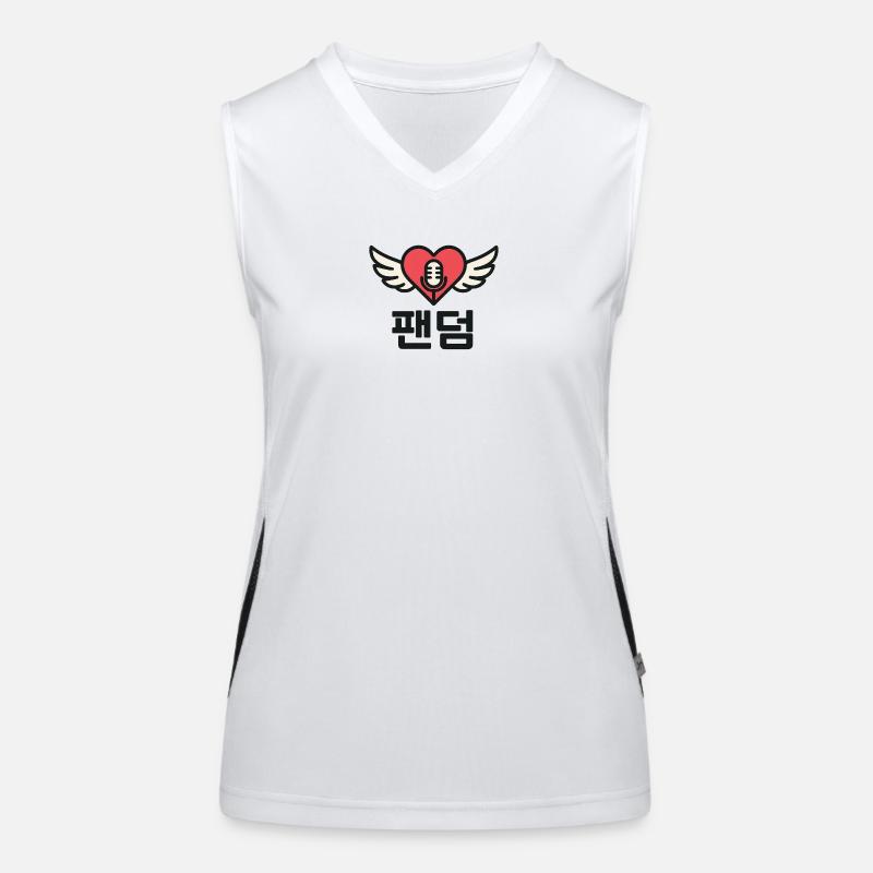 K-Pop Heart with Wing and Microphone Design Women's Functional Contrast Tank Top