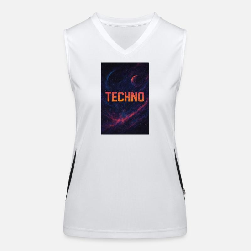 Design techno spatial futuriste Débardeur respirant contrasté Femme