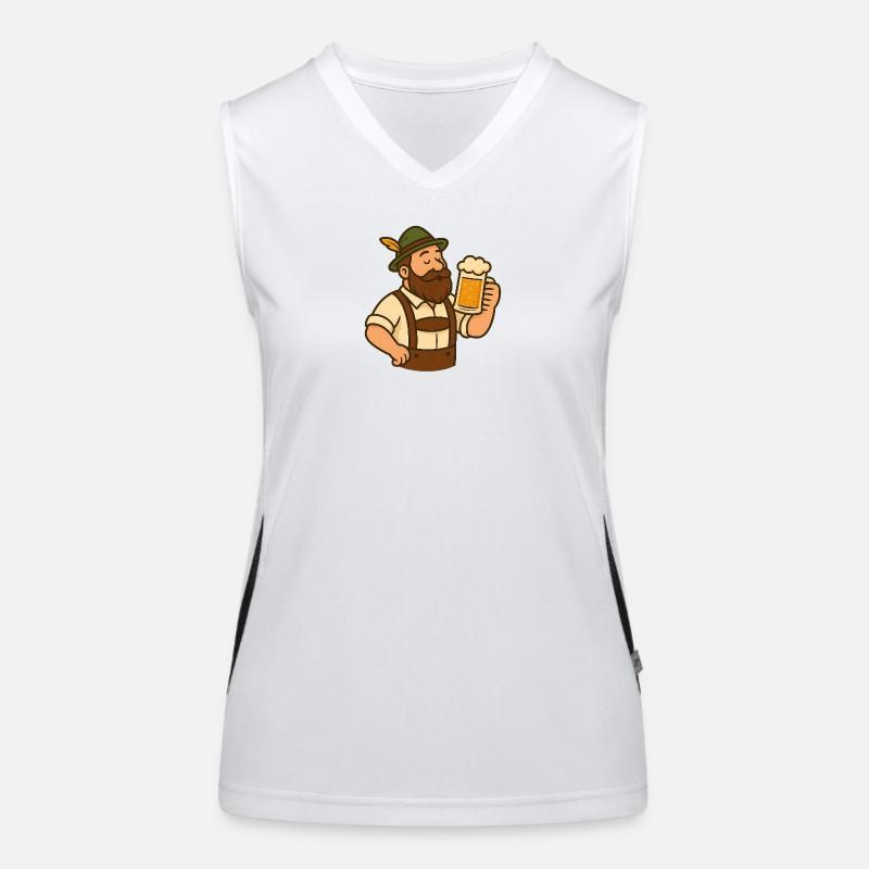 Bayerischer Biergarten–Motiv Funktionelles Kontrast-Tank Top für Frauen