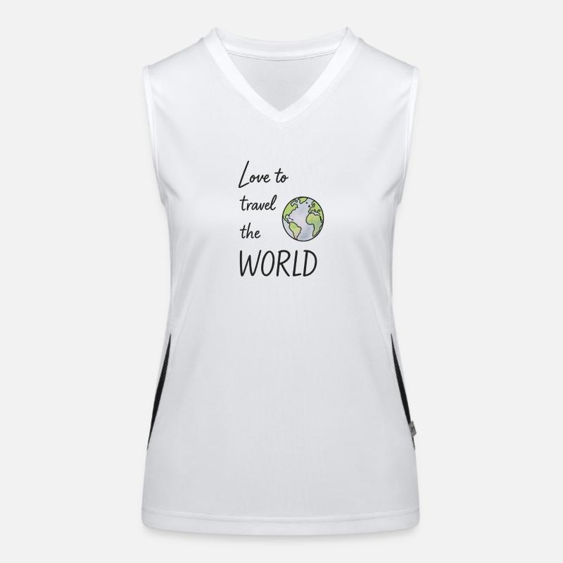 Reise Liebe Erde Illustration Funktionelles Kontrast-Tank Top für Frauen