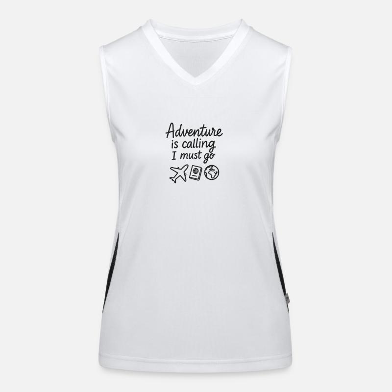 Conception de citation de voyage d’appel d’aventure Débardeur respirant contrasté Femme