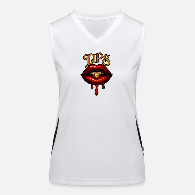 Verlockende Lippen mit Diamant Funktionelles Kontrast-Tank Top für Frauen