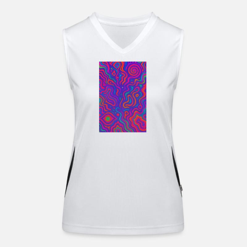 Lebendige Psychedelic Linien Funktionelles Kontrast-Tank Top für Frauen
