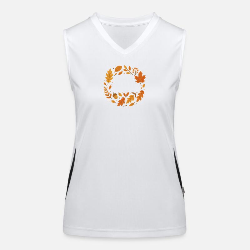 Conception de couronne de feuillage d’automne Débardeur respirant contrasté Femme