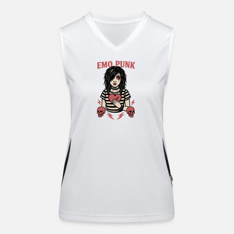 Emo Punk Heartbreak Illustration Women's Functional Contrast Tank Top