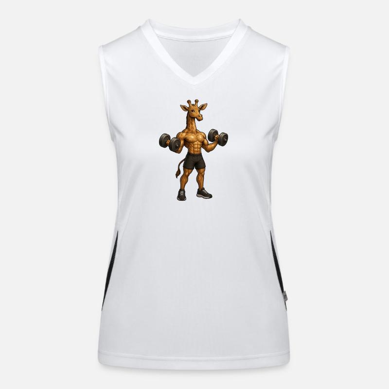 Sport Giraffe - Women's Functional Contrast Tank Top - white/black
