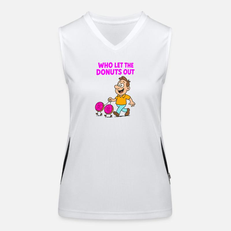 Humorous Donut Expression Design Women's Functional Contrast Tank Top