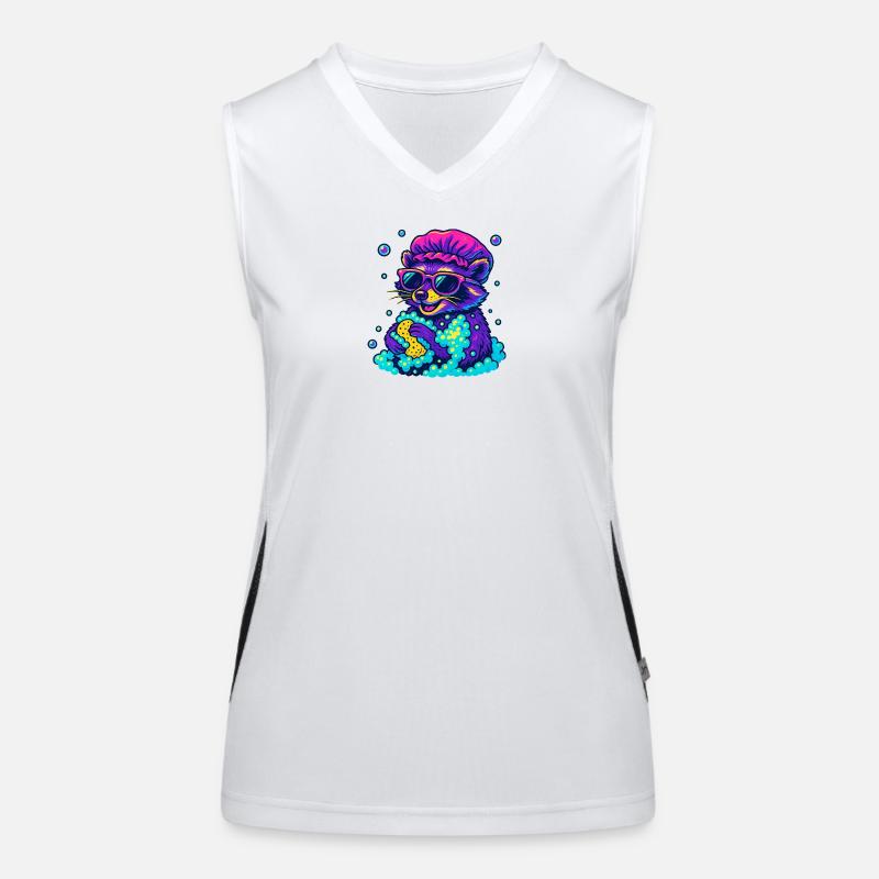 Neon Waschbär Funktionelles Kontrast-Tank Top für Frauen