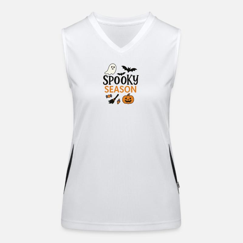 Spooky Halloween Season Illustration Women's Functional Contrast Tank Top
