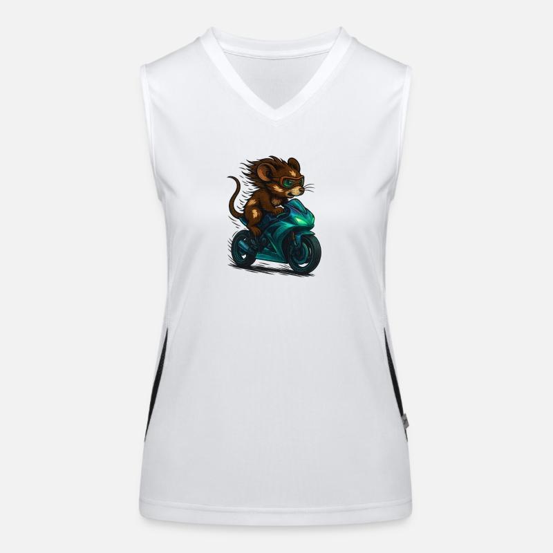 Motorcycle Mouse Women's Functional Contrast Tank Top