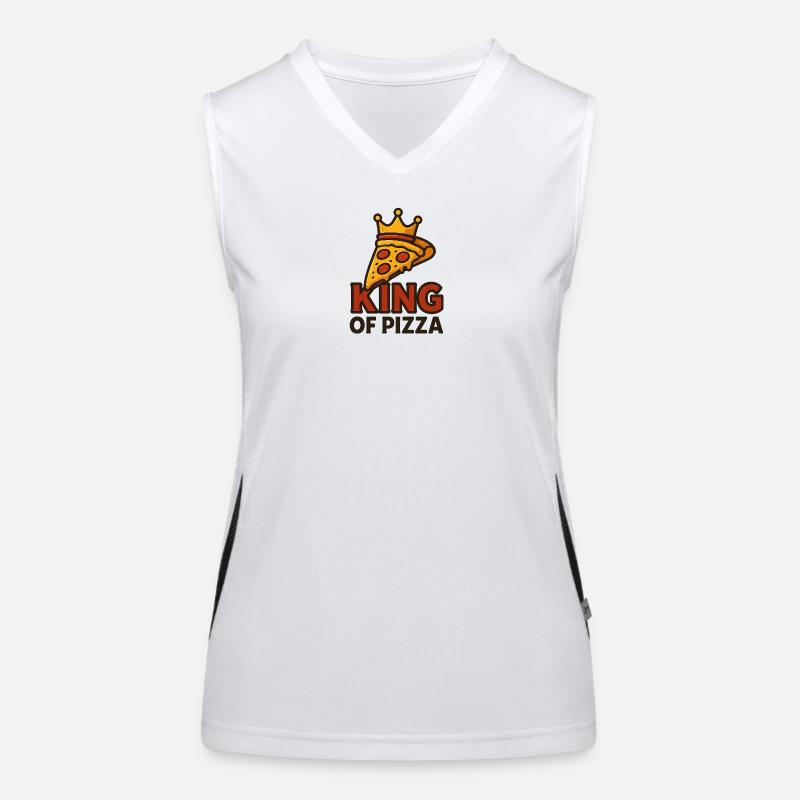 Roi de la pizza avec couronne Débardeur respirant contrasté Femme