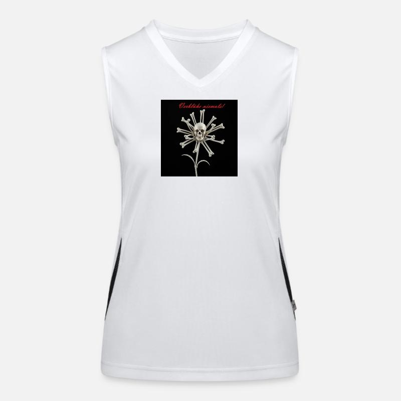 Lace décor with skull and bones Women's Functional Contrast Tank Top