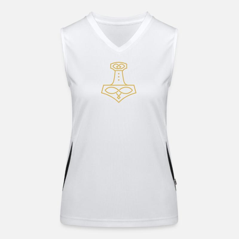 Thor’s Hammer Mjölnir – Edles nordisches Symbol Funktionelles Kontrast-Tank Top für Frauen