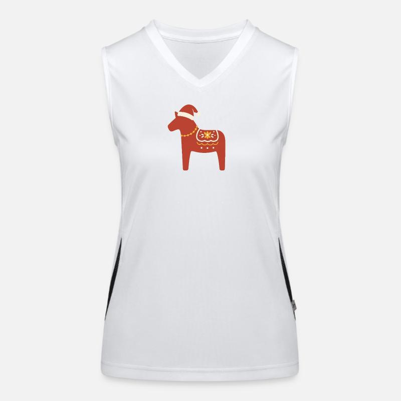 Dala-Pferd Weihnachten Funktionelles Kontrast-Tank Top für Frauen