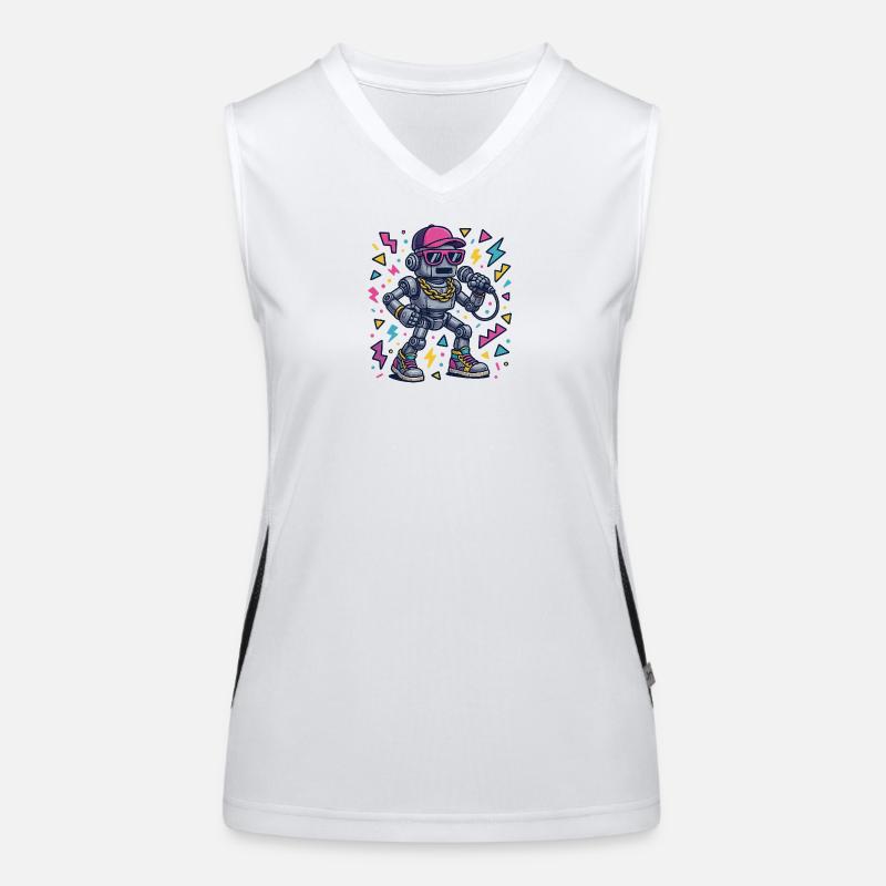 Roboter mit Hip-Hop Style und Farbdesign Funktionelles Kontrast-Tank Top für Frauen
