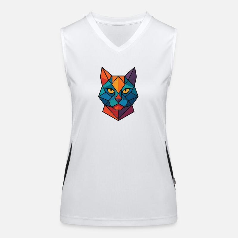 Chat | Tête de chat Impression / Impression / Design Débardeur respirant contrasté Femme