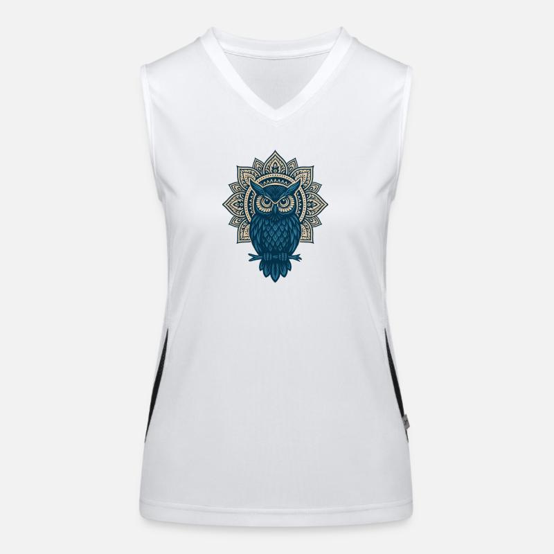 Blue Owl Mandala Women's Functional Contrast Tank Top