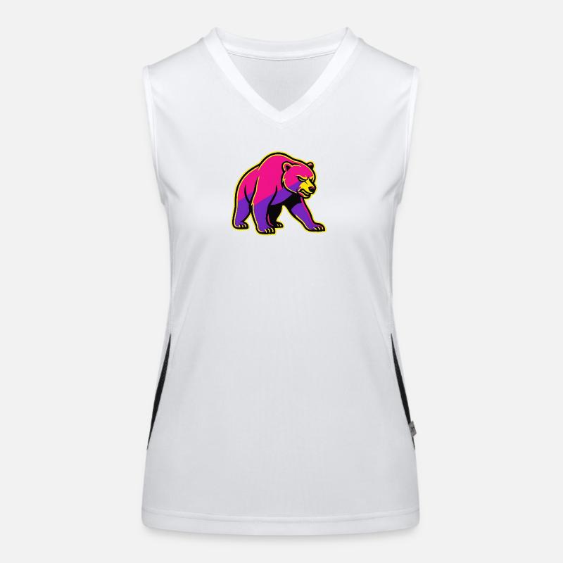 Neon Bear with Power Women's Functional Contrast Tank Top