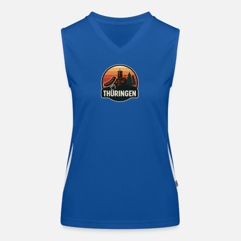 Thuringia Castle Panorama Badge Women's Functional Contrast Tank Top