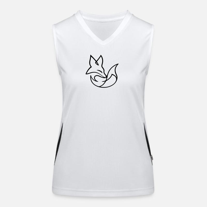 One_Line_Fuchs Funktionelles Kontrast-Tank Top für Frauen