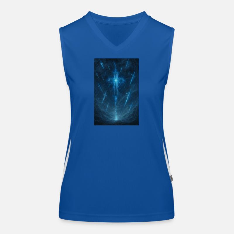 Blitzkreuz im Sturm Funktionelles Kontrast-Tank Top für Frauen