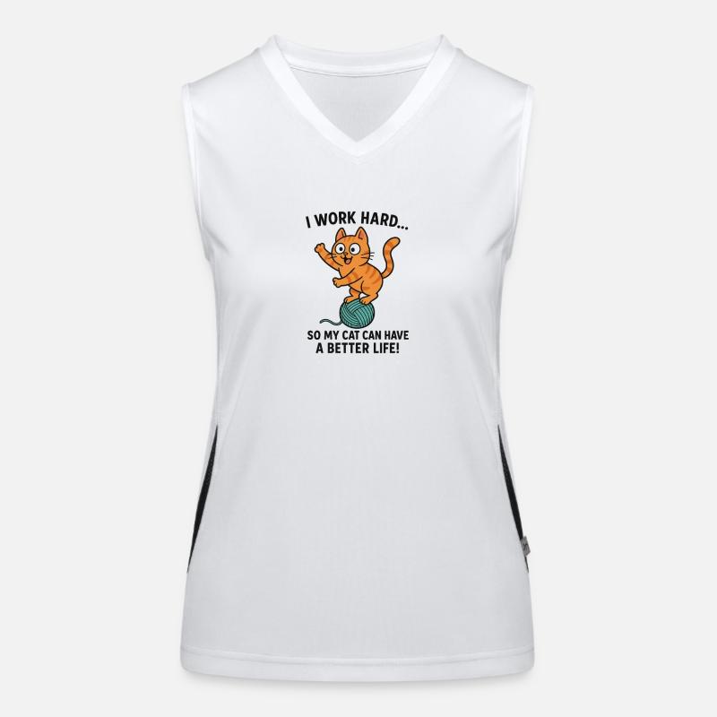 I work hard to make cat live better Women's Functional Contrast Tank Top