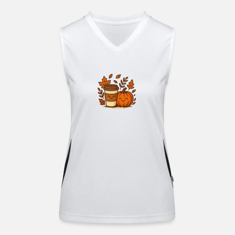 Herbstkaffee mit Kürbis Funktionelles Kontrast-Tank Top für Frauen