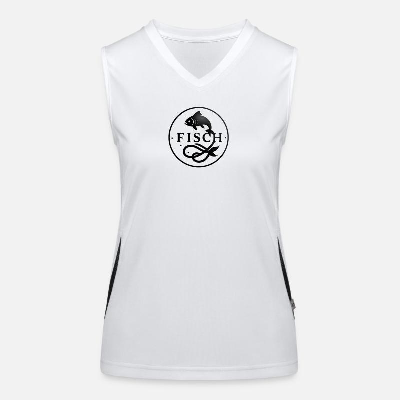 Fisch Kreis Sternzeichen Funktionelles Kontrast-Tank Top für Frauen