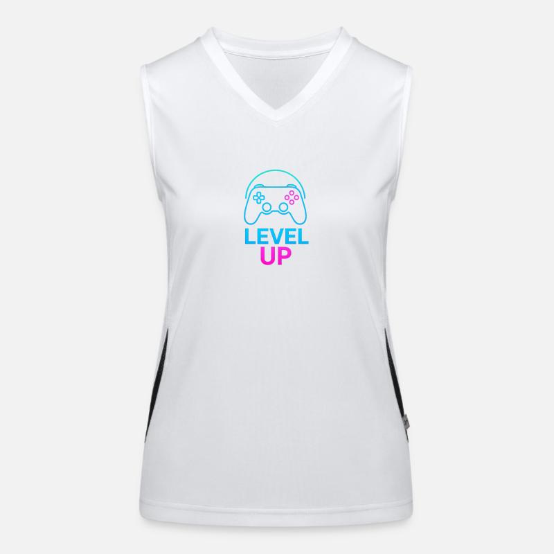 Level Up Neon Controller Grafik Funktionelles Kontrast-Tank Top für Frauen
