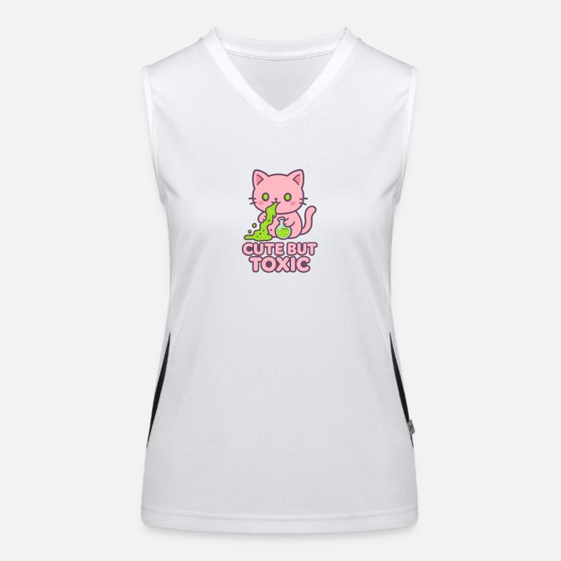 Toxic Kawaii Cat Women's Functional Contrast Tank Top