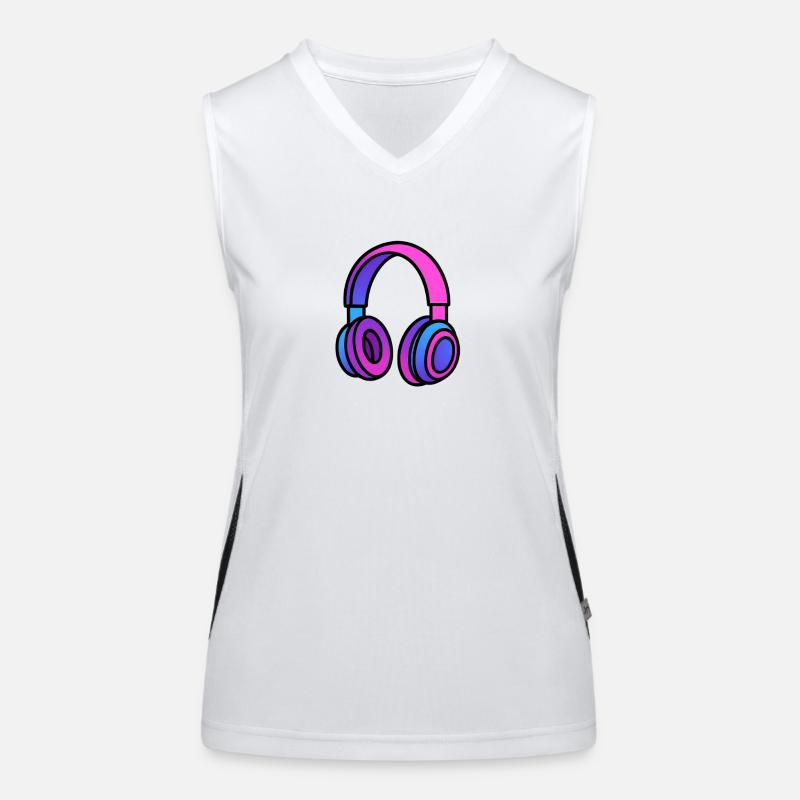 Neon Gradient Kopfhörer Illustration Funktionelles Kontrast-Tank Top für Frauen