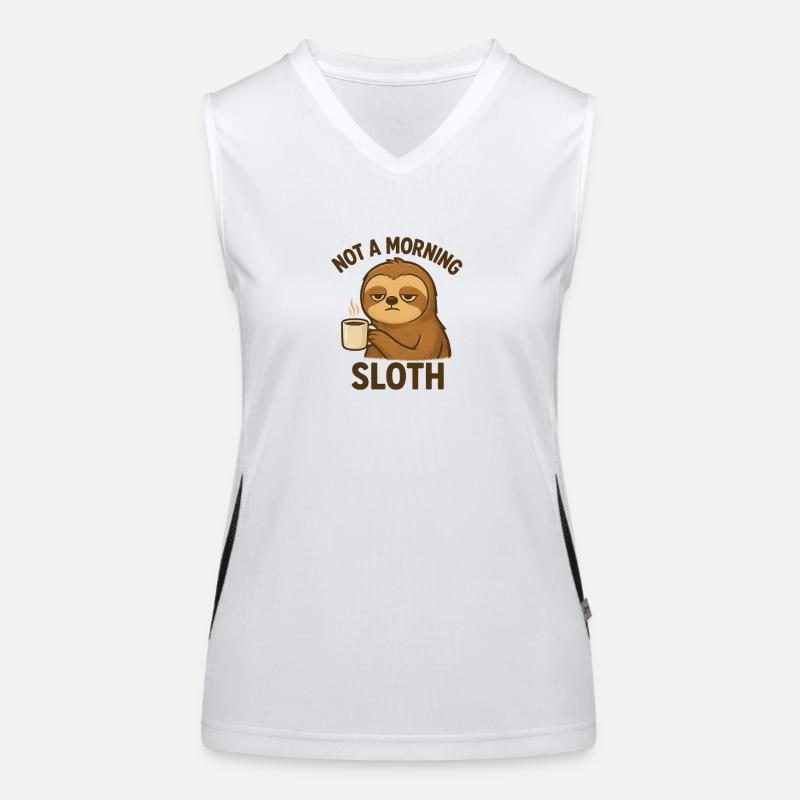 Nie poranny lenisz Funkcjonalna damska koszulka bez rękawów z kontrastowymi wstawkami