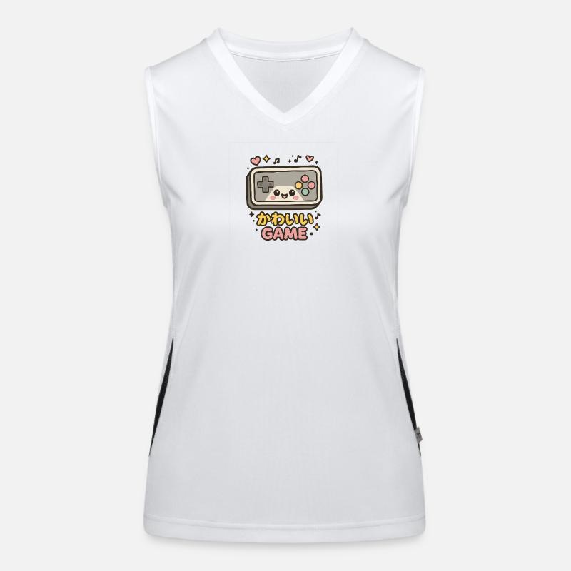 Kawaii Game Controller Illustration Women's Functional Contrast Tank Top